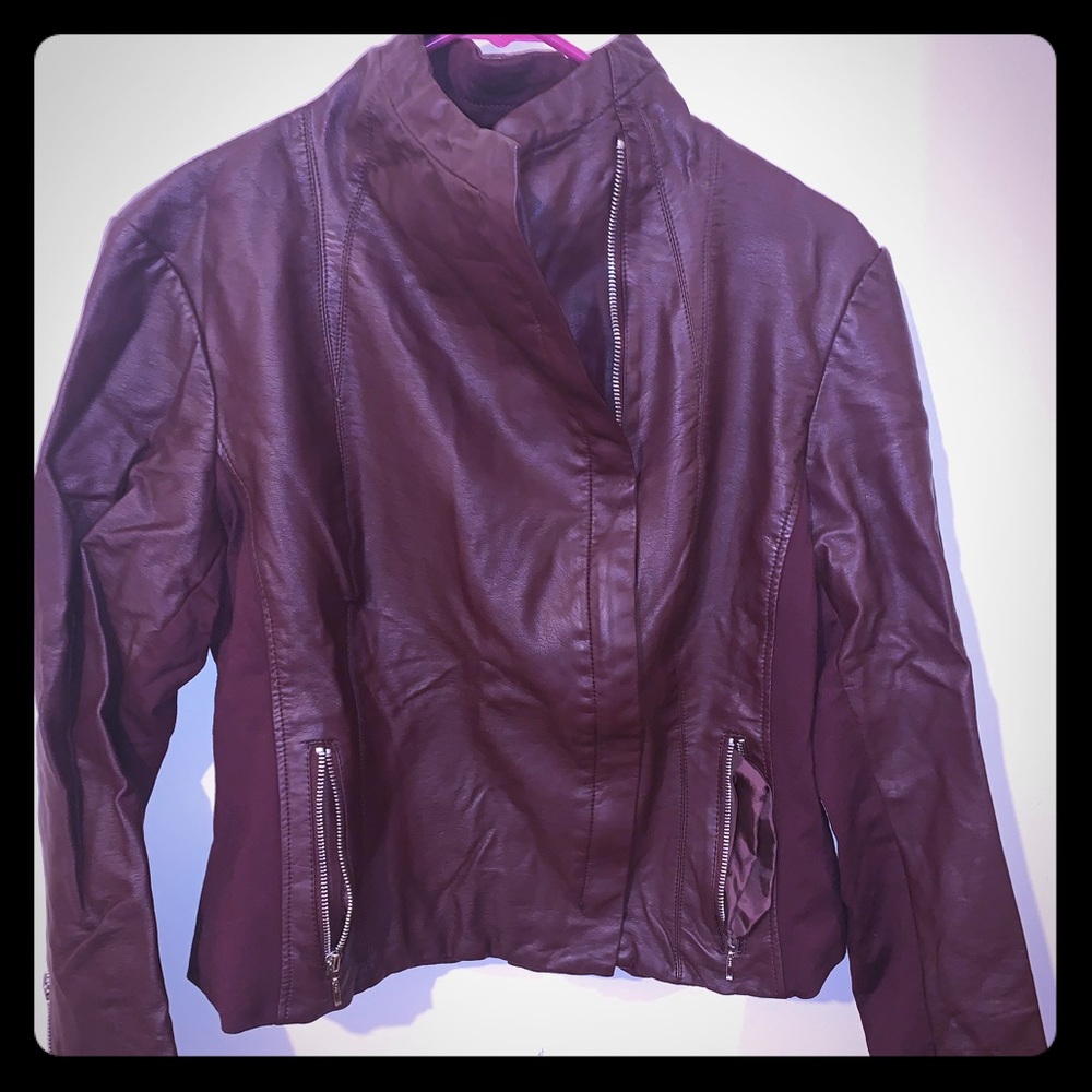 INC faux leather jacket